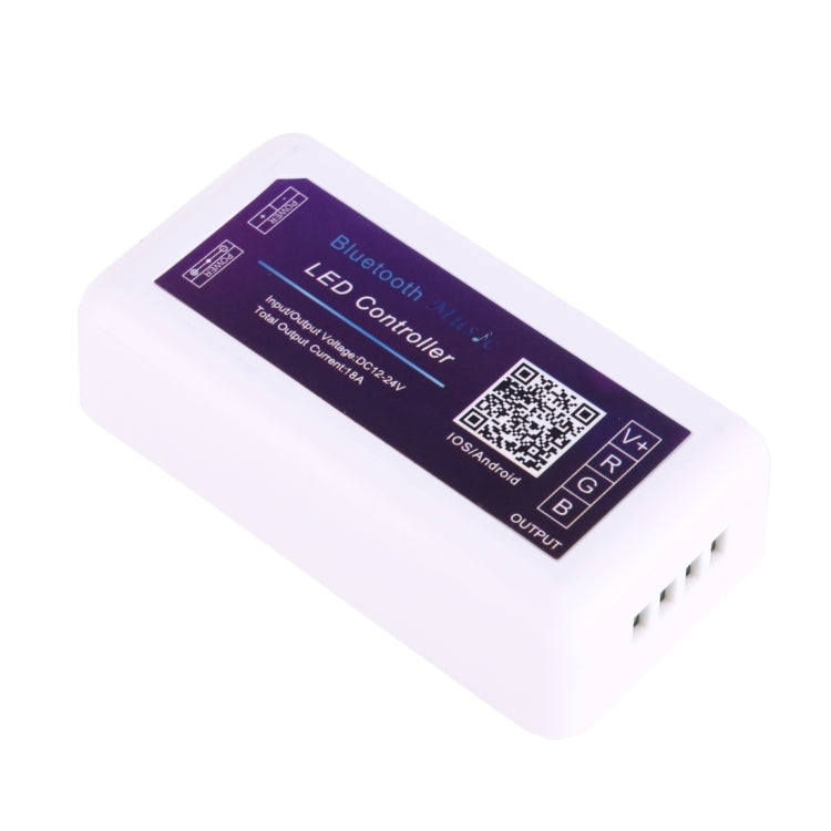 Mini RGB Bluetooth Music LED Controller, Support iOS & Android System, DC 12-24V(White)
