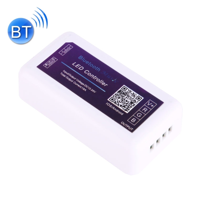Mini RGB Bluetooth Music LED Controller, Support iOS & Android System, DC 12-24V(White)
