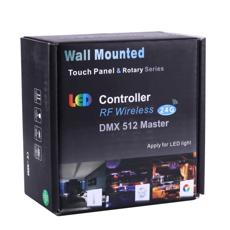 T5 2.4GHz RF Wireless DMX 512 Master Touch Screen Wall Mounted Knob Panel (RGB / CCT / DIM) PWM LED Controller, DC 5-24V(White)