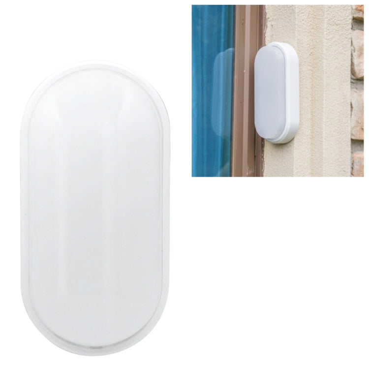 Oval 16W 85-265V 1800LM LED Moisture-proof Lamp LED Wall Light (White)