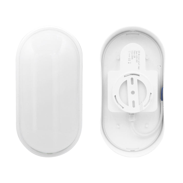 Oval 16W 85-265V 1800LM LED Moisture-proof Lamp LED Wall Light (White)