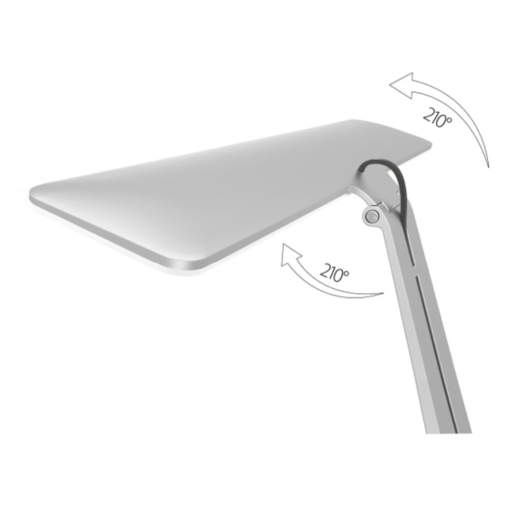 2.5W Ultra-thin LED Table Lamp , 28 LEDs 200 LM USB Rechargeable Eye-care Desk Lamp Touch Led Reading Lamp with LED Charging Indicator Light, DC 5V(Silver)