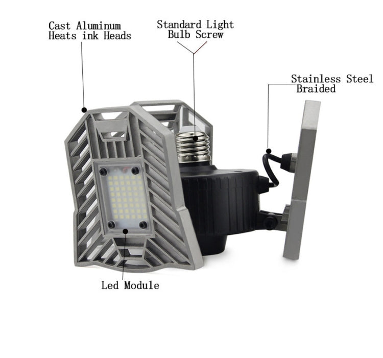 E26 E27 60W LED Lamp AC85V-277V LED Bulb Deformable High Power Light for Warehouse Factory Garage Basement Gym