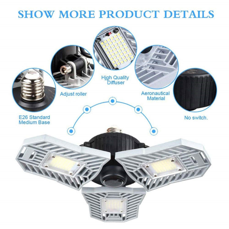 E26 E27 60W LED Lamp AC85V-277V LED Bulb Deformable High Power Light for Warehouse Factory Garage Basement Gym