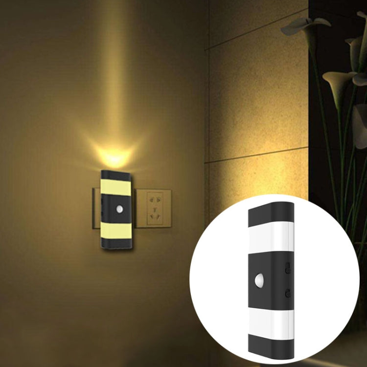 USB Charging 2 Modes White Light or Warm White Light CDS + PIR Human Body Motion Sensor, 6 LEDs 45 LM Rectangle Shape LED Night Light, Sensor Distance: 3-6m