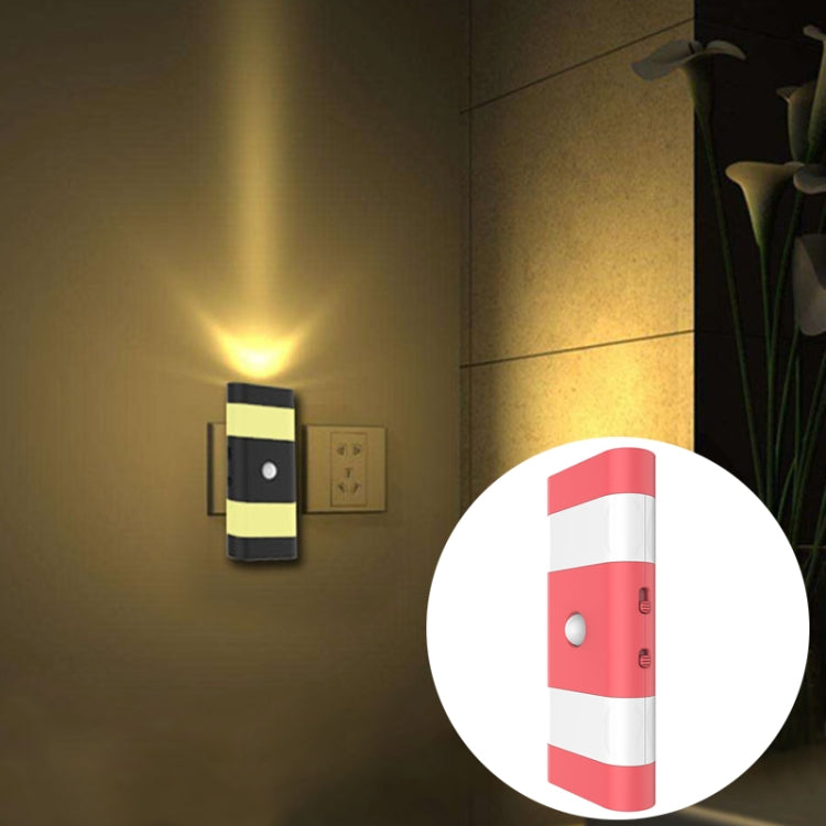 USB Charging 2 Modes White Light or Warm White Light CDS + PIR Human Body Motion Sensor, 6 LEDs 45 LM Rectangle Shape LED Night Light, Sensor Distance: 3-6m