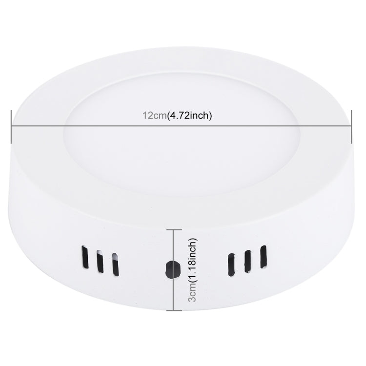 6W Round LED Surface Panel Light Lamp with LED Driver, 12cm 30 LEDs SMD 2835