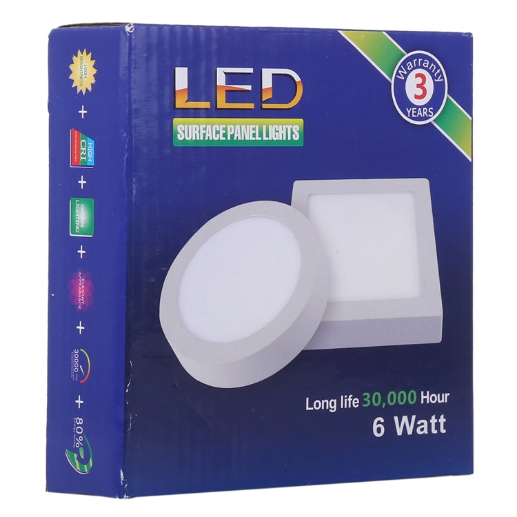 6W Round LED Surface Panel Light Lamp with LED Driver, 12cm 30 LEDs SMD 2835