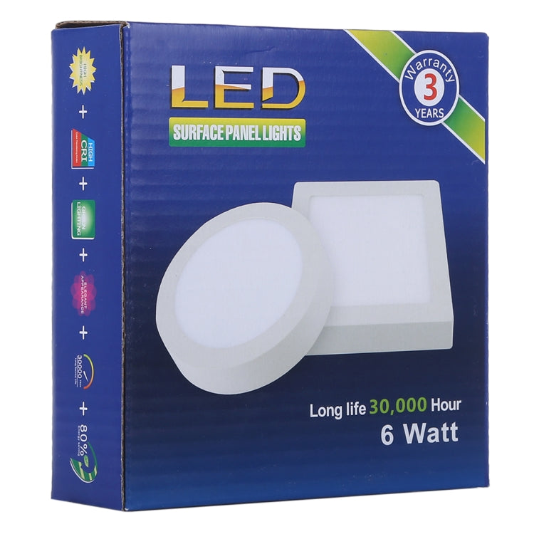 6W Square LED Surface Panel Light with LED Driver, 12cm 30 LEDs SMD 2835