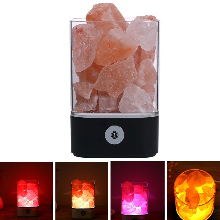 Sunshine M4 Creative HIMALAYA Crystal Salt Lamp, USB Charge Healthy Rock Table Desk Lamp Night Light with Base