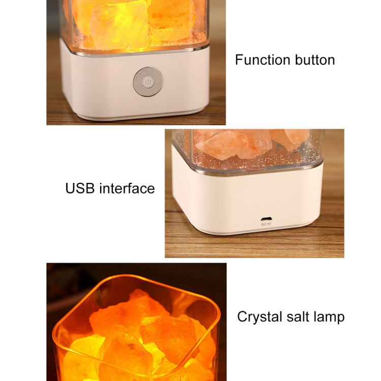 Sunshine M4 Creative HIMALAYA Crystal Salt Lamp, USB Charge Healthy Rock Table Desk Lamp Night Light with Base