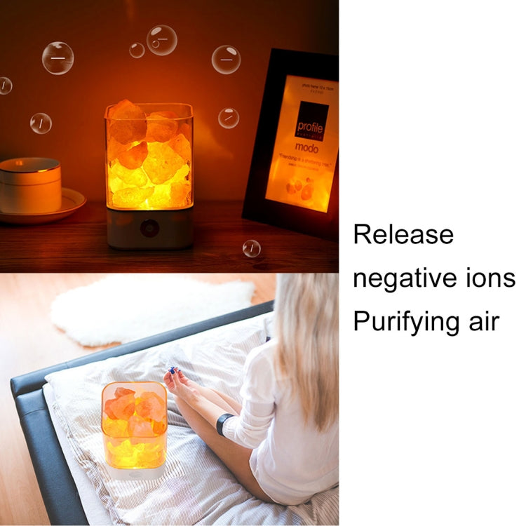 Sunshine M4 Creative HIMALAYA Crystal Salt Lamp, USB Charge Healthy Rock Table Desk Lamp Night Light with Base