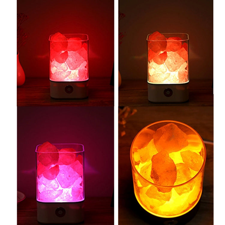 Sunshine M4 Creative HIMALAYA Crystal Salt Lamp, USB Charge Healthy Rock Table Desk Lamp Night Light with Base
