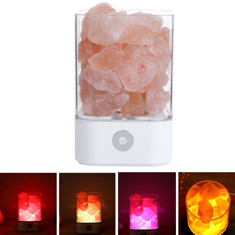 Sunshine M4 Creative HIMALAYA Crystal Salt Lamp, USB Charge Healthy Rock Table Desk Lamp Night Light with Base