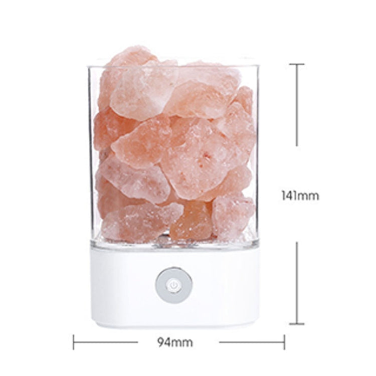 Sunshine M4 Creative HIMALAYA Crystal Salt Lamp, USB Charge Healthy Rock Table Desk Lamp Night Light with Base