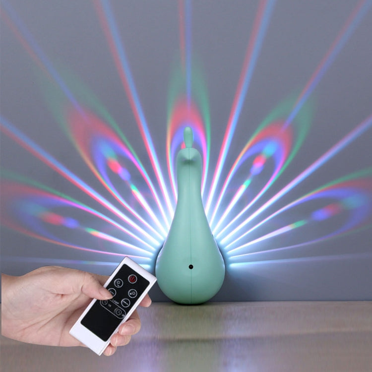Sunshine ML-D1804 Creative Peacock Colorful Projection Wall Lamp, USB Charge Touch Button LED Night Light with Remote Control(Green)