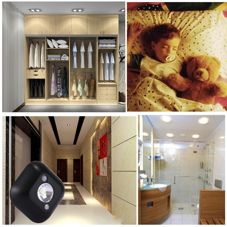 White Light Mini Human Body Motion Induction Ceiling Night Light , Porch Wall Lamps for Cabinets / Bedroom / Bathroom / Living Room, Sensor Distance: 2-3m