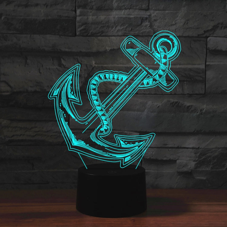 Anchor Shape 3D Colorful LED Vision Light Table Lamp, 16 Colors Remote Control Version