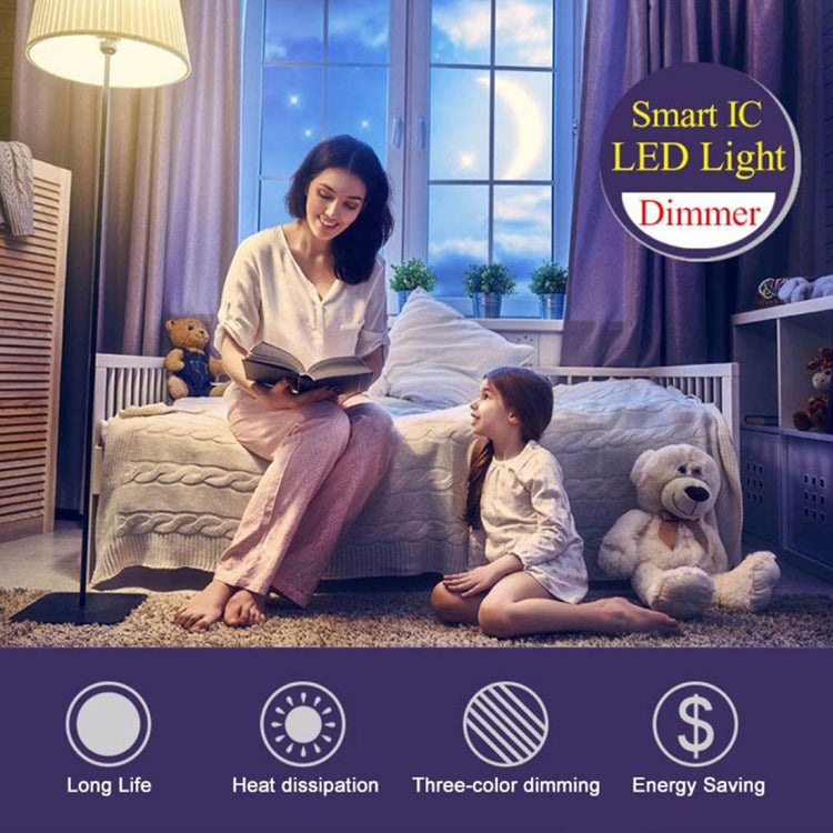 3 PCS  E14 6W LED Corn Light, 72 LEDs SMD 2835 3-color Dimming Energy-saving Bulbs, AC 85-265V