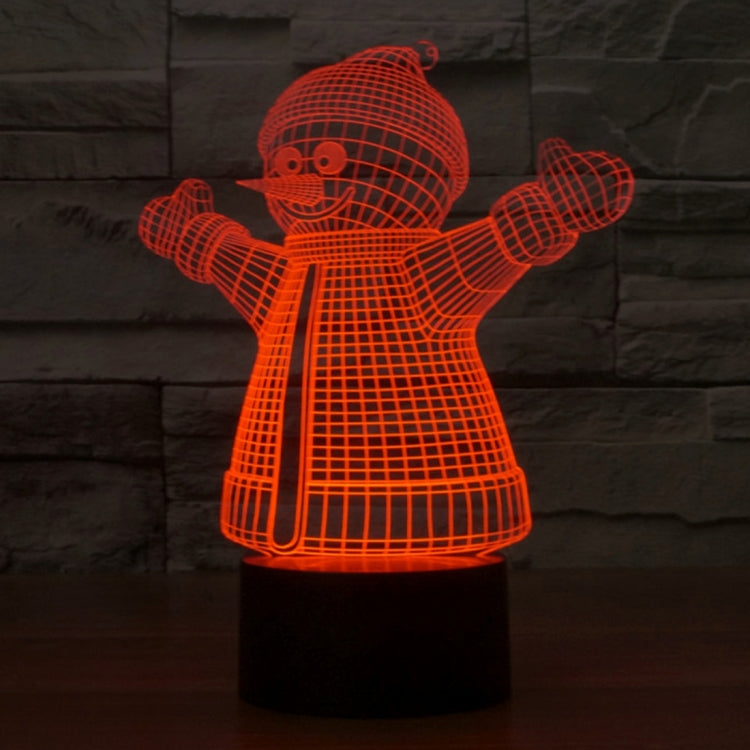 Snowman Style 3D Touch Switch Control LED Light , 7 Color Discoloration Creative Visual Stereo Lamp Desk Lamp Night Light