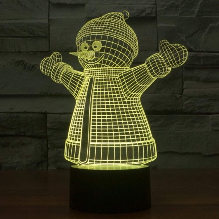 Snowman Style 3D Touch Switch Control LED Light , 7 Color Discoloration Creative Visual Stereo Lamp Desk Lamp Night Light