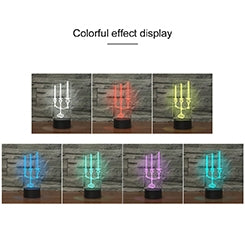 Candlestick Black Base Creative 3D LED Decorative Night Light, 16 Color Remote Control Version