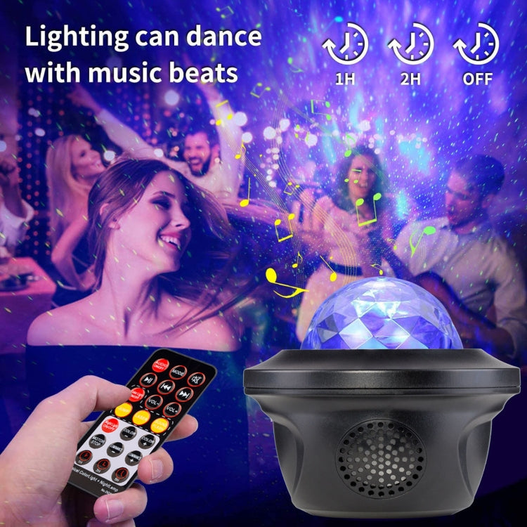 LED Bluetooth Music Starry Sky Projection Night Light with Remote Control (Black)