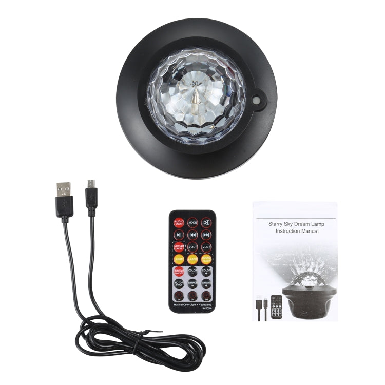 LED Bluetooth Music Starry Sky Projection Night Light with Remote Control (Black)