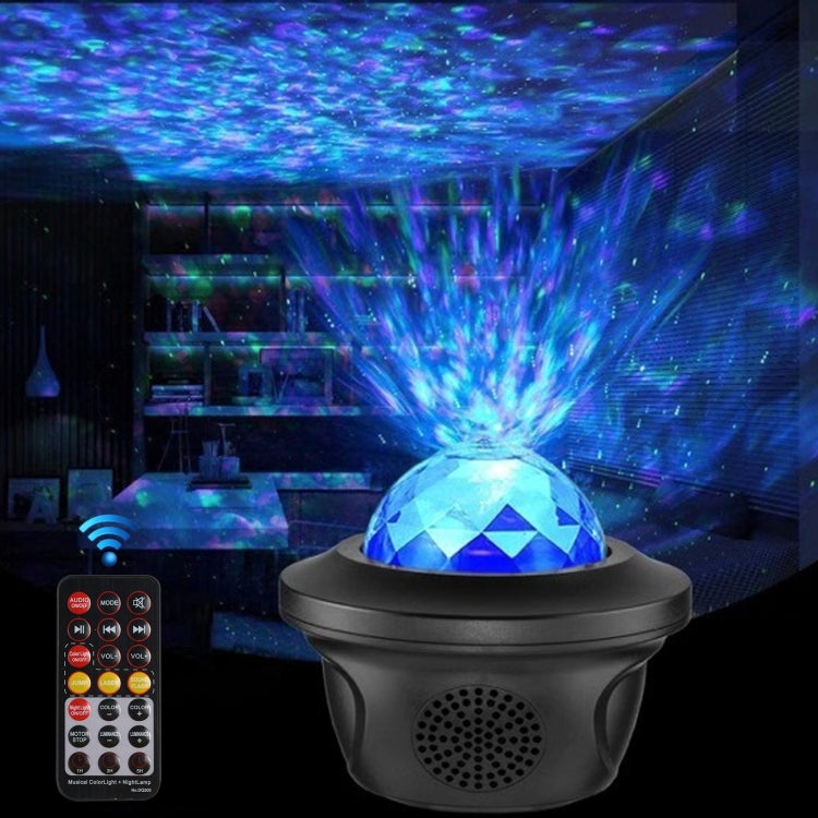 LED Bluetooth Music Starry Sky Projection Night Light with Remote Control (Black)