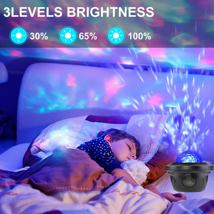 LED Bluetooth Music Starry Sky Projection Night Light with Remote Control (Black)