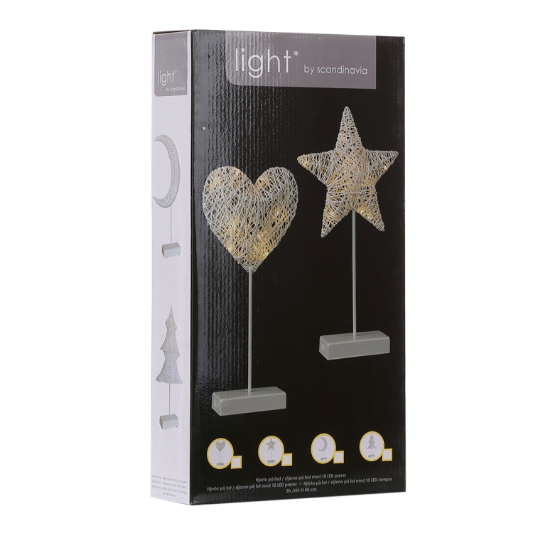 Heart Shape Rattan Romantic LED Holiday Light with Holder, Warm Fairy Decorative Lamp Night Light for Christmas, Wedding, Bedroom(Warm White)