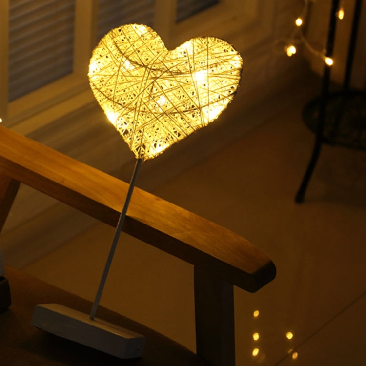 Heart Shape Rattan Romantic LED Holiday Light with Holder, Warm Fairy Decorative Lamp Night Light for Christmas, Wedding, Bedroom(Warm White)