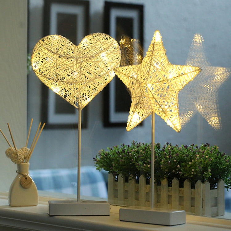 Heart Shape Rattan Romantic LED Holiday Light with Holder, Warm Fairy Decorative Lamp Night Light for Christmas, Wedding, Bedroom(Warm White)