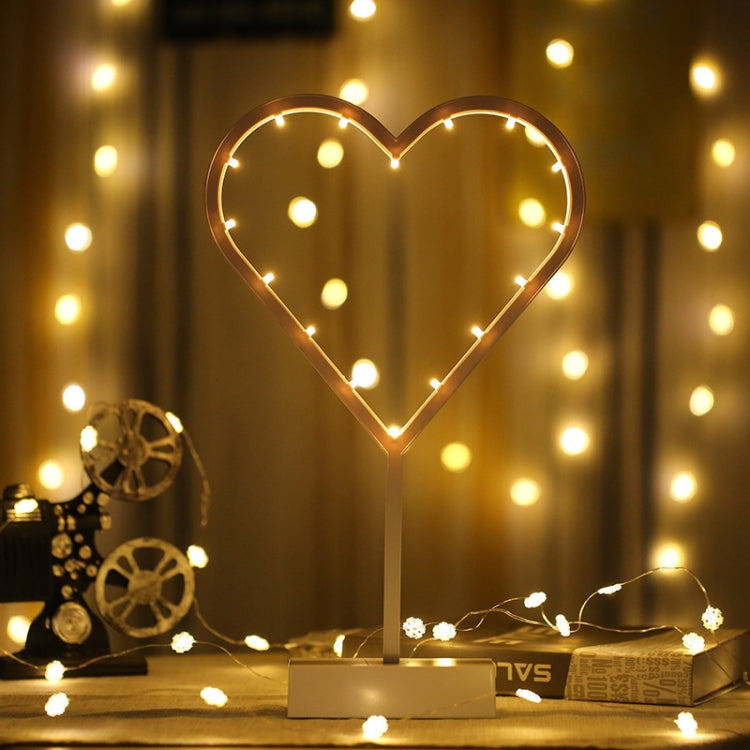 Heart Shape Romantic LED String Holiday Light with Holder, Warm Fairy Decorative Lamp Night Light for Christmas, Wedding, Bedroom (Warm White)