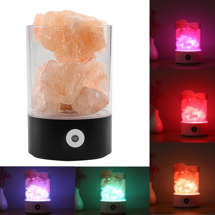 Sunshine M2 Creative HIMALAYA Crystal Salt Lamp, USB Charge Healthy Rock Table Desk Lamp Night Light with Base