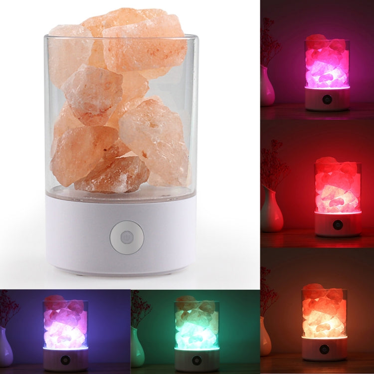 Sunshine M2 Creative HIMALAYA Crystal Salt Lamp, USB Charge Healthy Rock Table Desk Lamp Night Light with Base