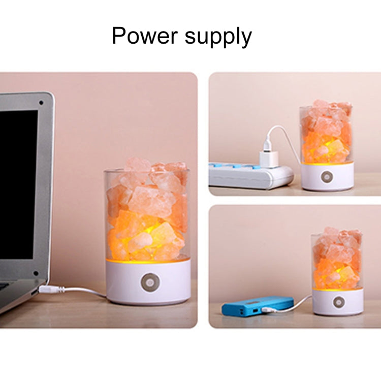 Sunshine M2 Creative HIMALAYA Crystal Salt Lamp, USB Charge Healthy Rock Table Desk Lamp Night Light with Base