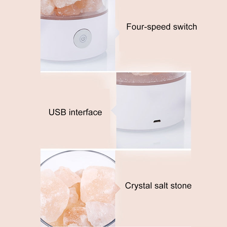 Sunshine M2 Creative HIMALAYA Crystal Salt Lamp, USB Charge Healthy Rock Table Desk Lamp Night Light with Base