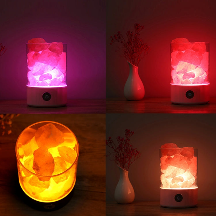 Sunshine M2 Creative HIMALAYA Crystal Salt Lamp, USB Charge Healthy Rock Table Desk Lamp Night Light with Base