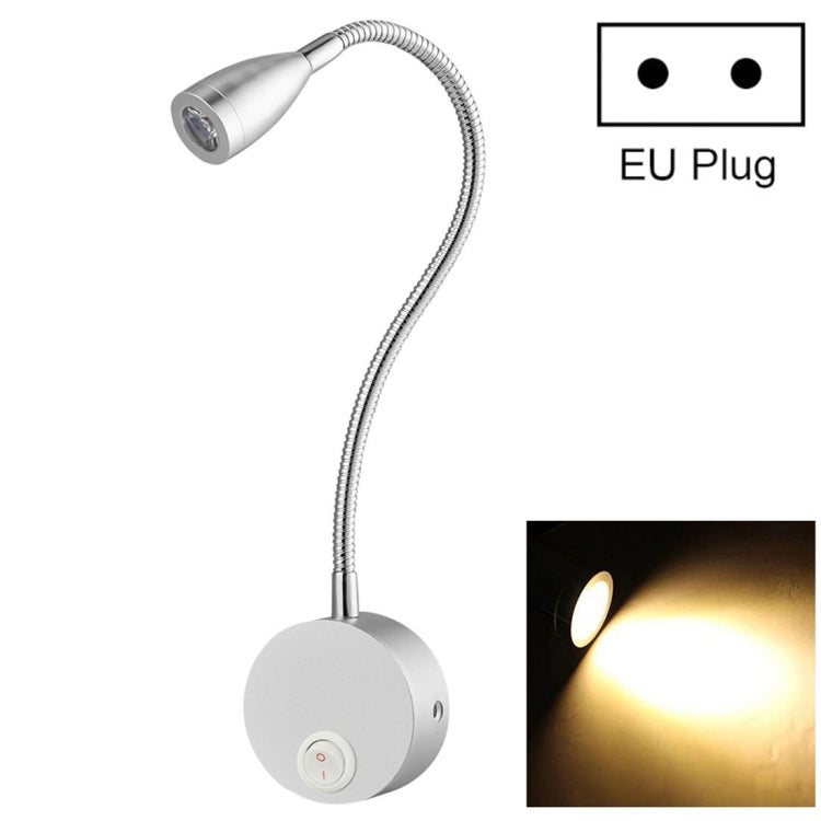 3W 160 LM 3000-3200K Flexible Goose Neck Warm White LED Reading Lamp Light Wall Mount Light Wall Sconce Lamp, Got the CE / FCC Certification,
