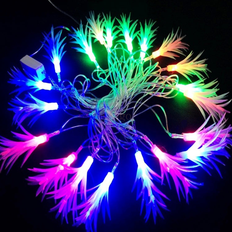 4m White Pine Needles Water Resistant Colorful Light Modeling String Light, 20 LEDs Without End Joint and Controller, AC 110-240V