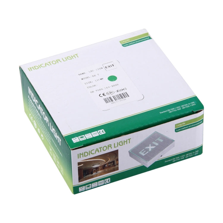 EXIT LED Sign Indicator Light, Size: 11x11x3.5cm(Green)