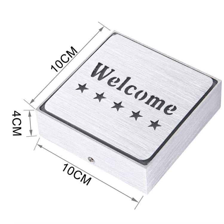 Welcome LED Sign Indicator Light, Size: 11x11x3.5cm(Red)