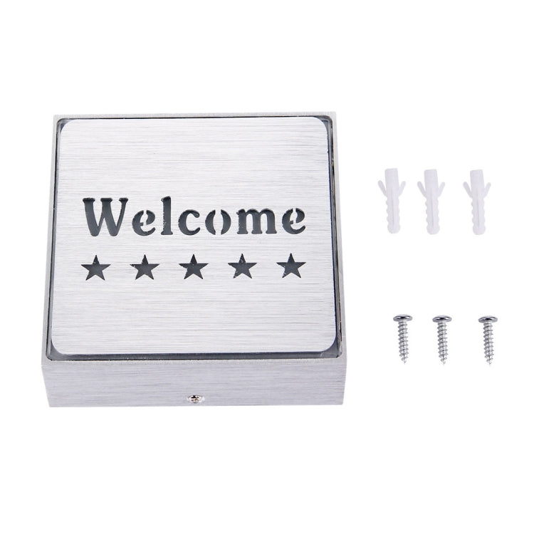 Welcome LED Sign Indicator Light, Size: 11x11x3.5cm(Red)