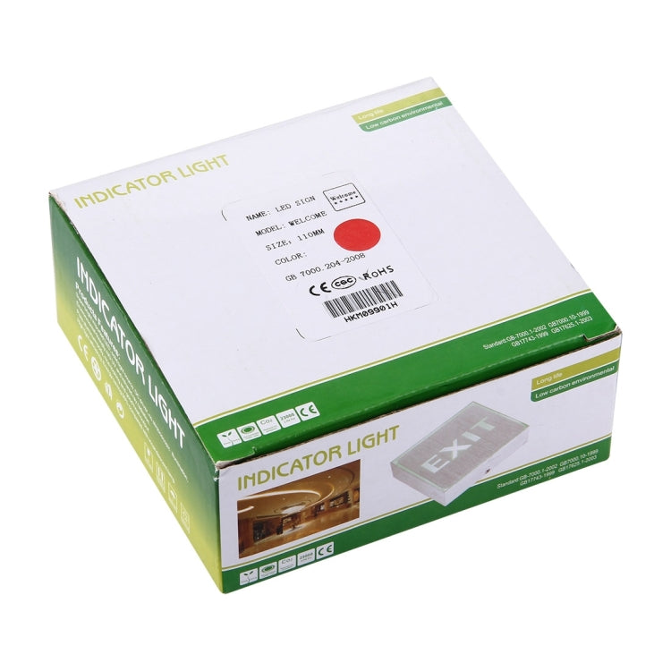 Welcome LED Sign Indicator Light, Size: 11x11x3.5cm(Red)