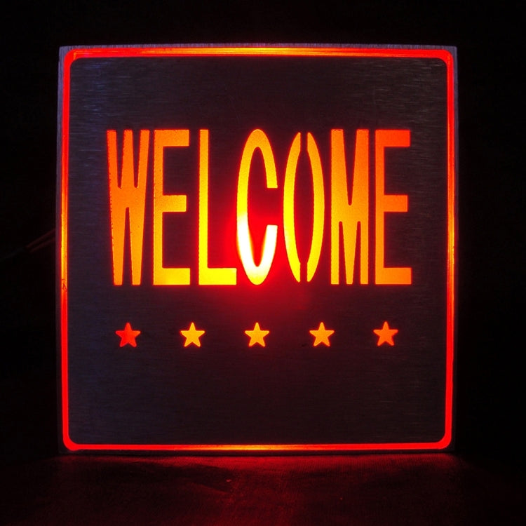 Welcome LED Sign Indicator Light, Size: 11x11x3.5cm(Red)