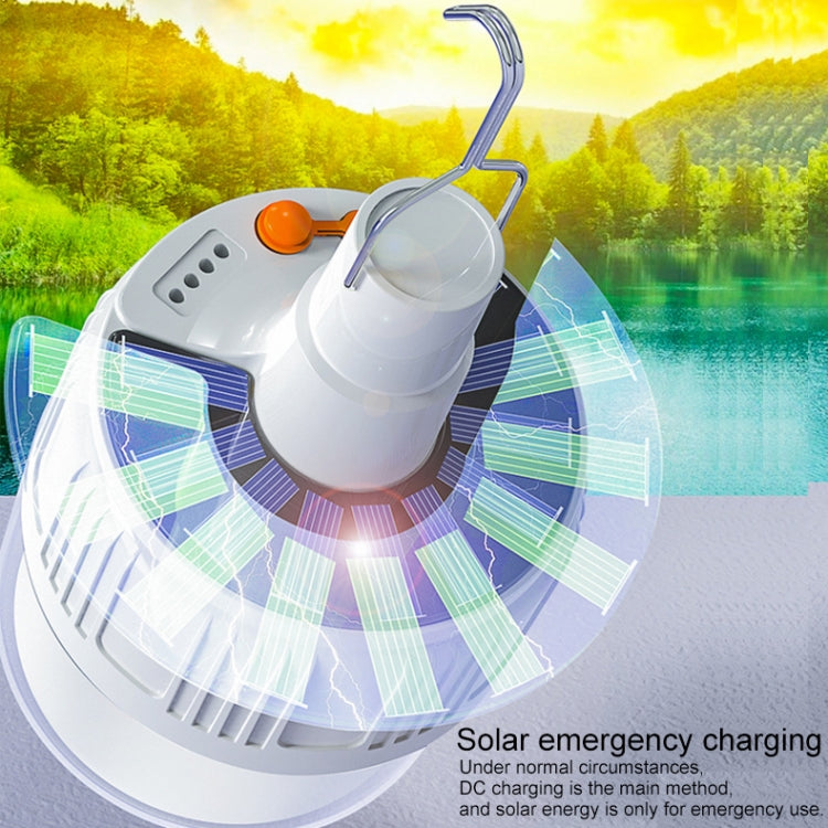 V52 260W Solar Rechargeable IP42 Waterproof Five-speed Dimming Light Light Bulb Hanging Lamp with Battery Indicator, US Plug