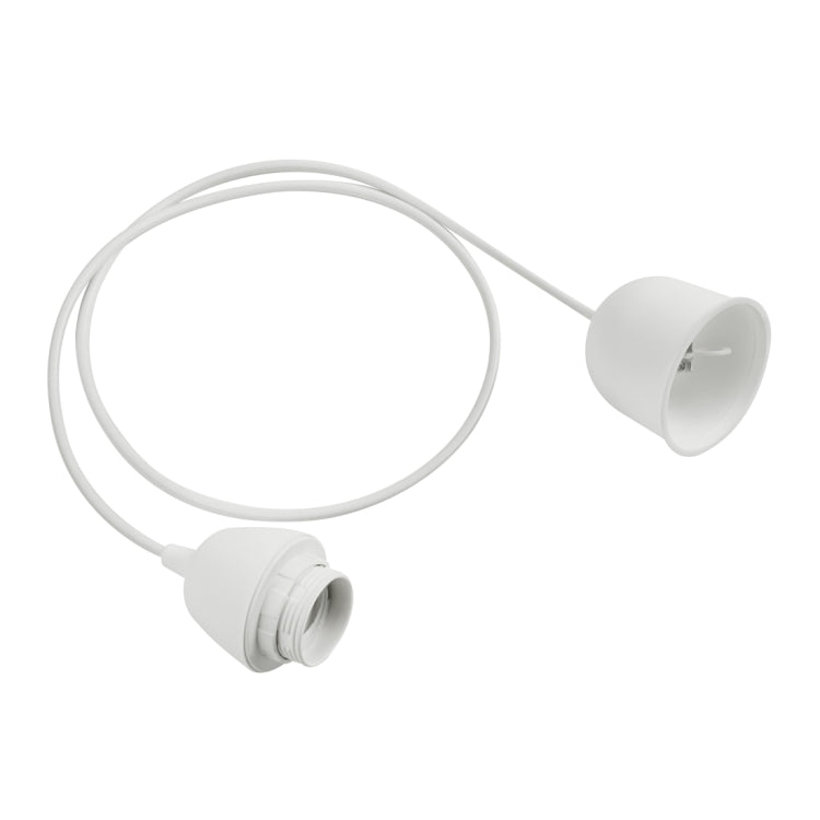 LAMPZ00E S1-06 E27 Screw Bulb Base Lamp Bulb Holder with 1m Electric Wire, Not Included Light Bulb, AC 220V, VDE Certificated(White)