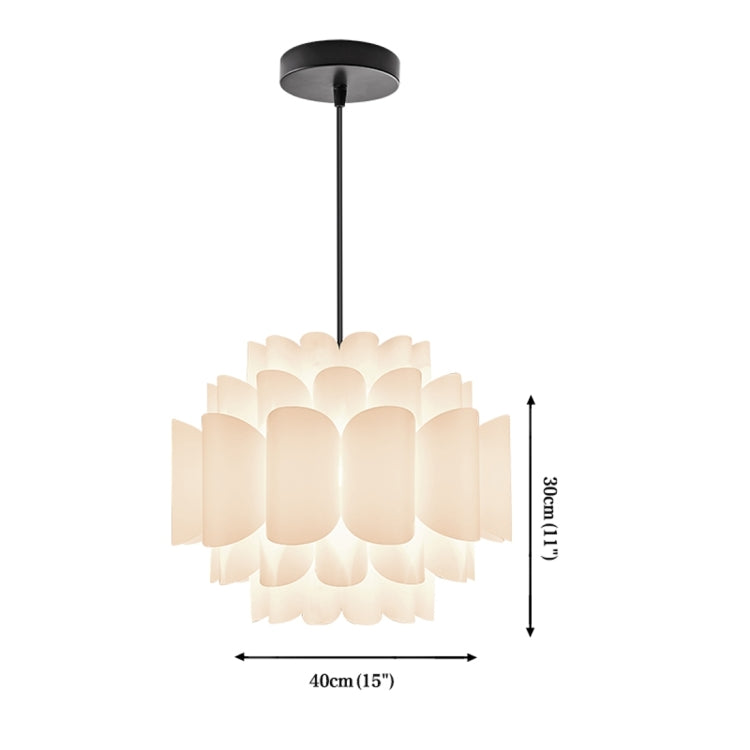 LAMPZ00E A-08P E14 / E27 Concise Style Dual Layer Lantern Shaped PP DIY Lamp Shade, Not Included Light Bulb, Cable and Lamp Base(White)