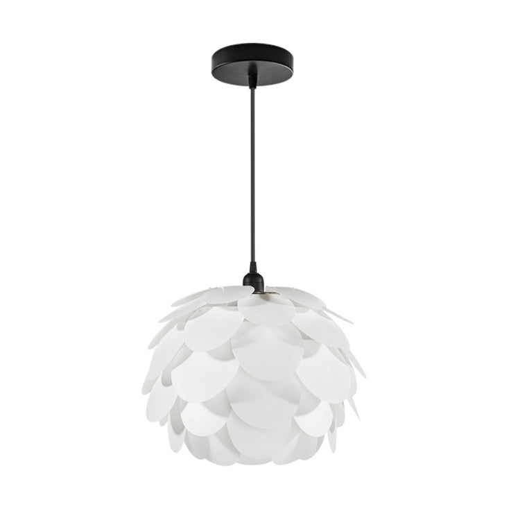 LAMPZ00E A-11 E14 / E27 Concise Style Pine Cone Shaped PP DIY Lamp Shade (Round), Not Included Light Bulb, Cable and Lamp Base(White)